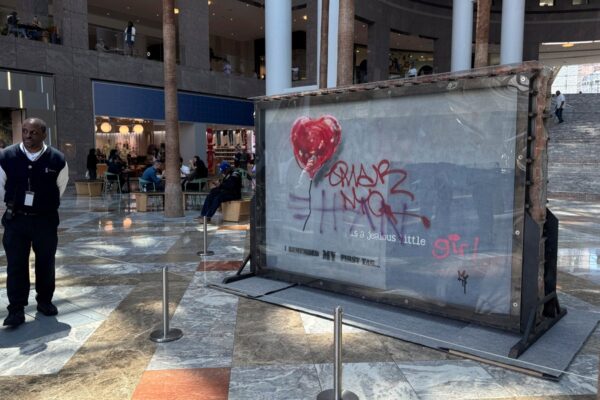 Banksy’s famously vandalized Broken Heart painting goes up for sale … from the Independent Caitlin Hornik