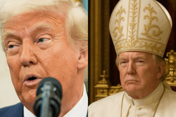 Trump passes the buck on image of him as the Pope and falsely claims all Catholics loved it … from the Independent Mike Bedigan