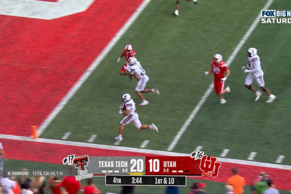 Cameron Dickey rushes for a 24-yard TD to extend Texas Tech’s lead over Utah … from Fox sports