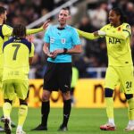 Thomas Frank criticises referee after Newcastle score while Djed Spence was tying his boot laces … from the Independent Lawrence Ostlere