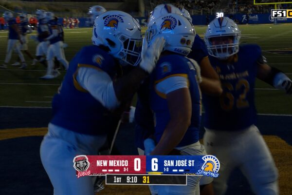 Steve Chavez-Soto punches in a four-yard TD, giving San Jose State the lead over New Mexico … from Fox sports